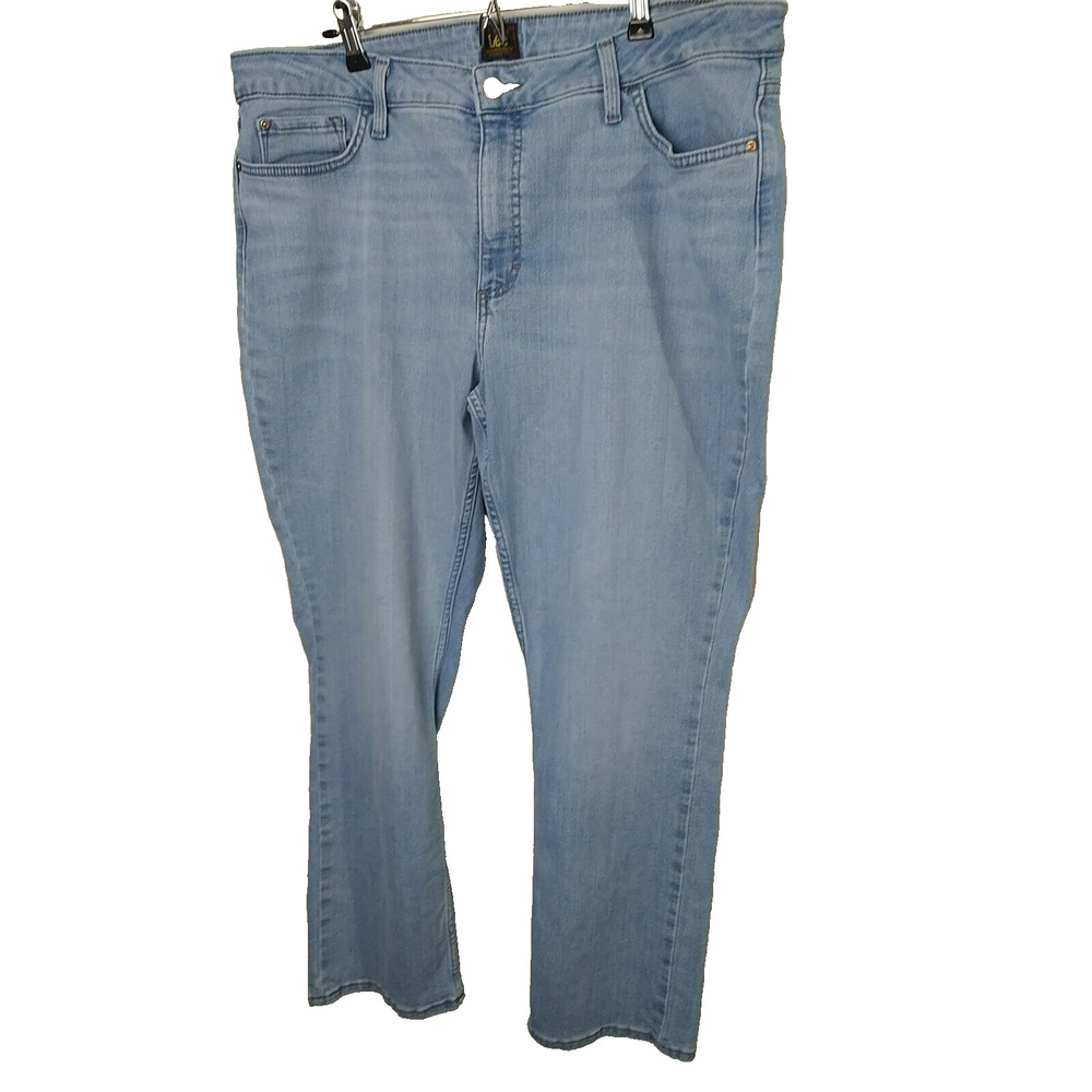 Lee Woman 20 Jeans Medium Wash Straight Leg Denim Stretch Casual